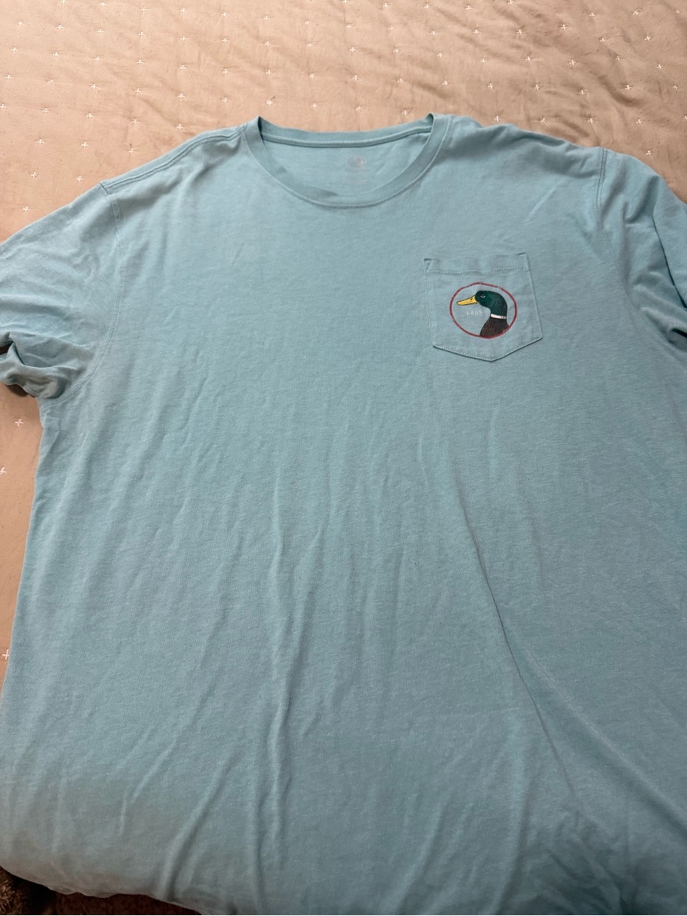 Duck Head Men's Light Blue Pocket T‑Shirt with Duck Patch